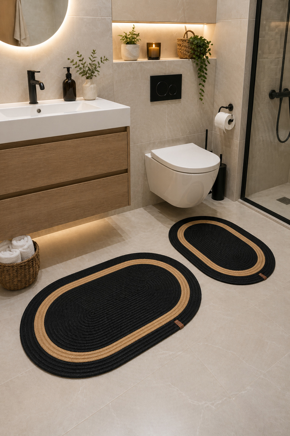 DOĞAL JÜT İP ÖRME BANYO PASPASI