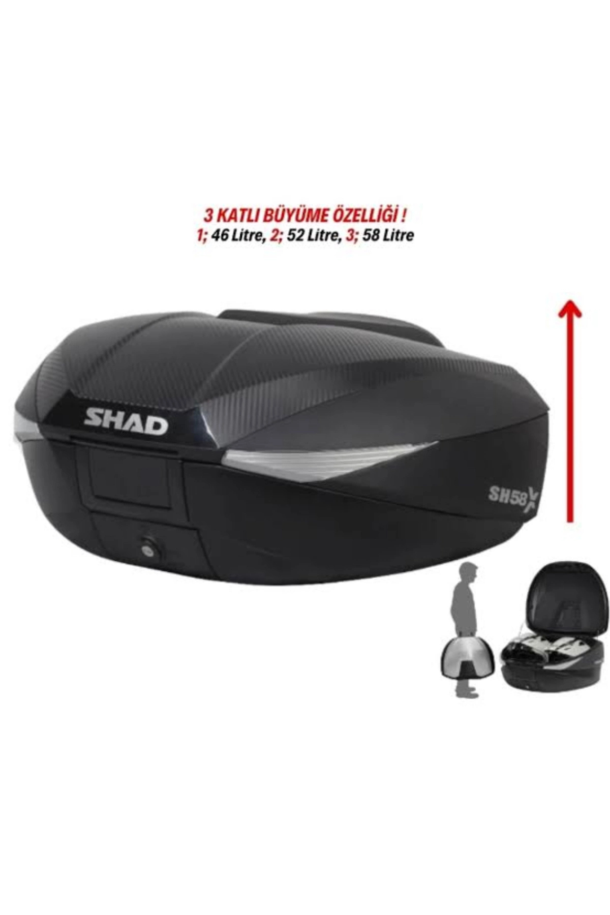 Shad MOTO TEZ SHAD SH-58X 3 KADEMELİ MOTOSİKLET ÇANTASI TOPCASE