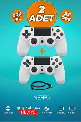 NEFFO Ps 4 Joystick Tablet Telefon Pc Uyumlu Titreşimli Oyun Kolu 2 Adet - Şa...