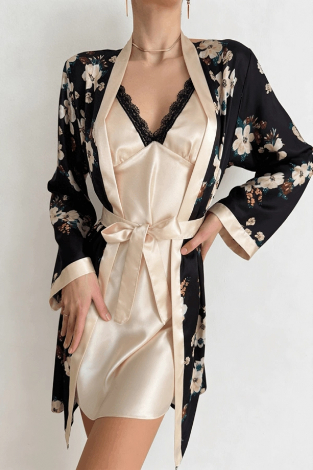 Satin Nightgown Robe Set