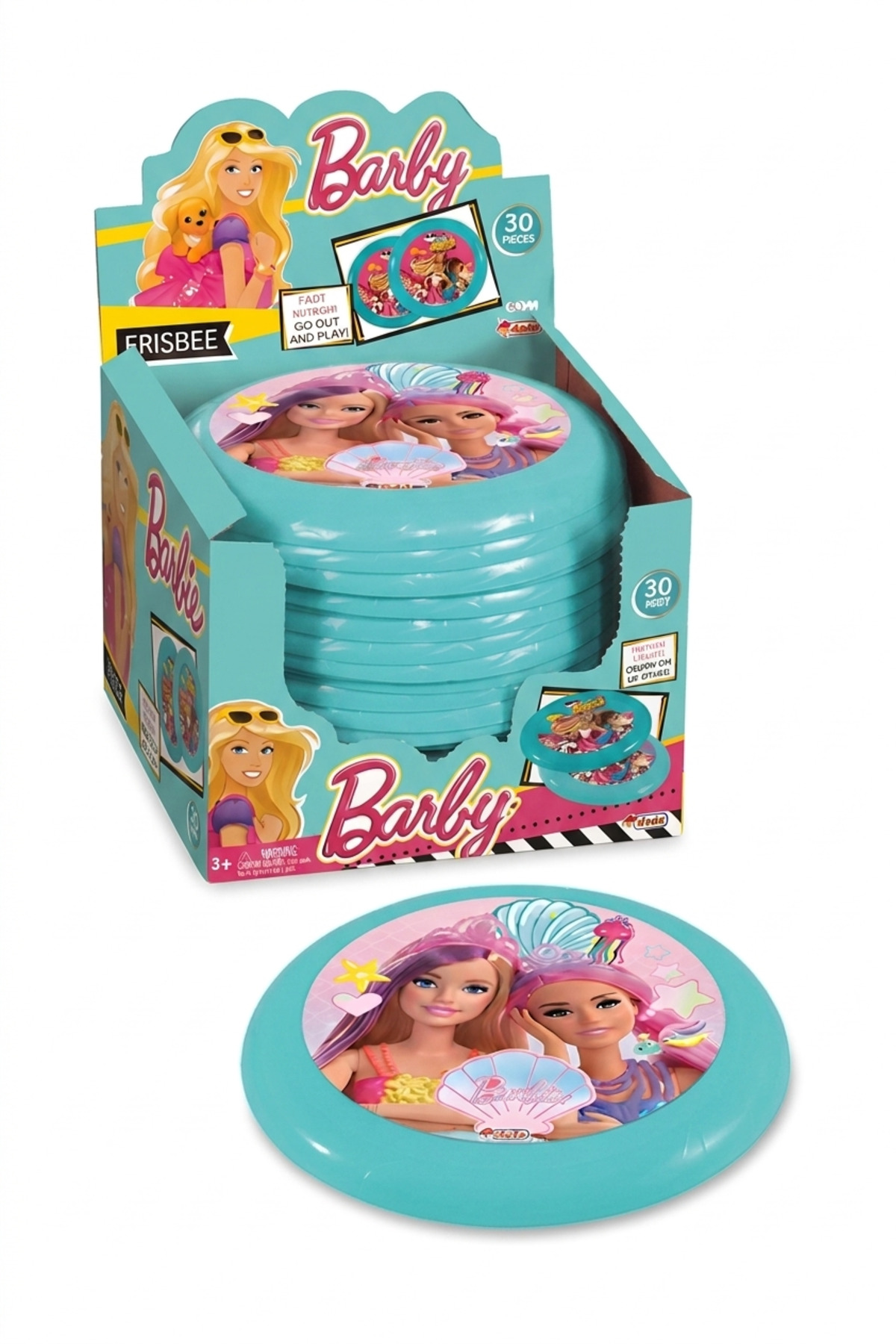 POPKONSOL Barby Frizbi Pembe Lisanslı Kız Çocuk Bahçe Deniz Plaj