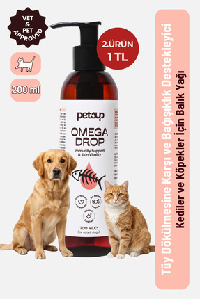 petsup Kedi ve Köpekler İçin Balık Yağı Omega 3-6 | Tüy, Deri ve - 200 ml
