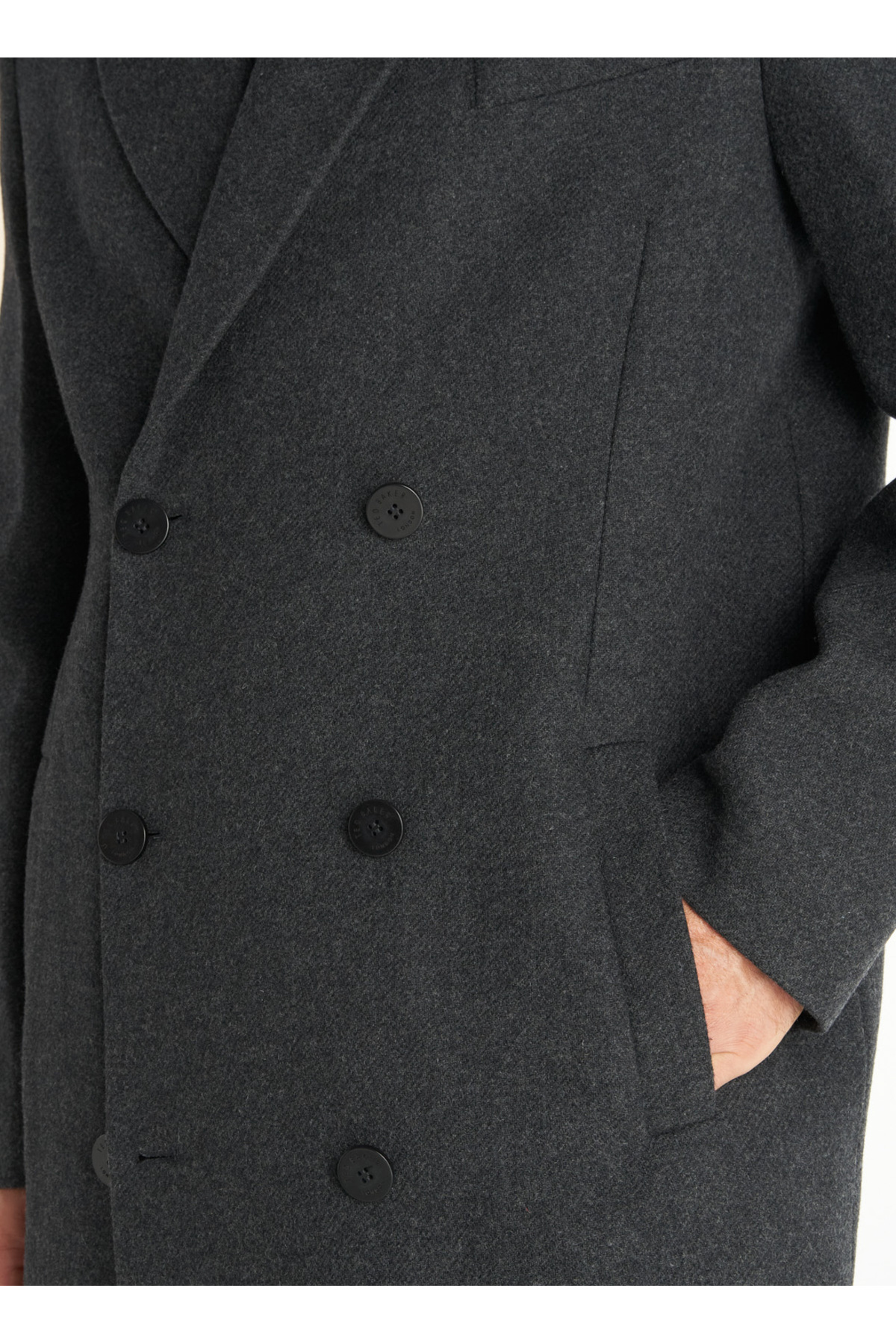 Ted Baker DIAGONAL DOKULU OVERSIZE KRUVAZE PALTO görsel 2