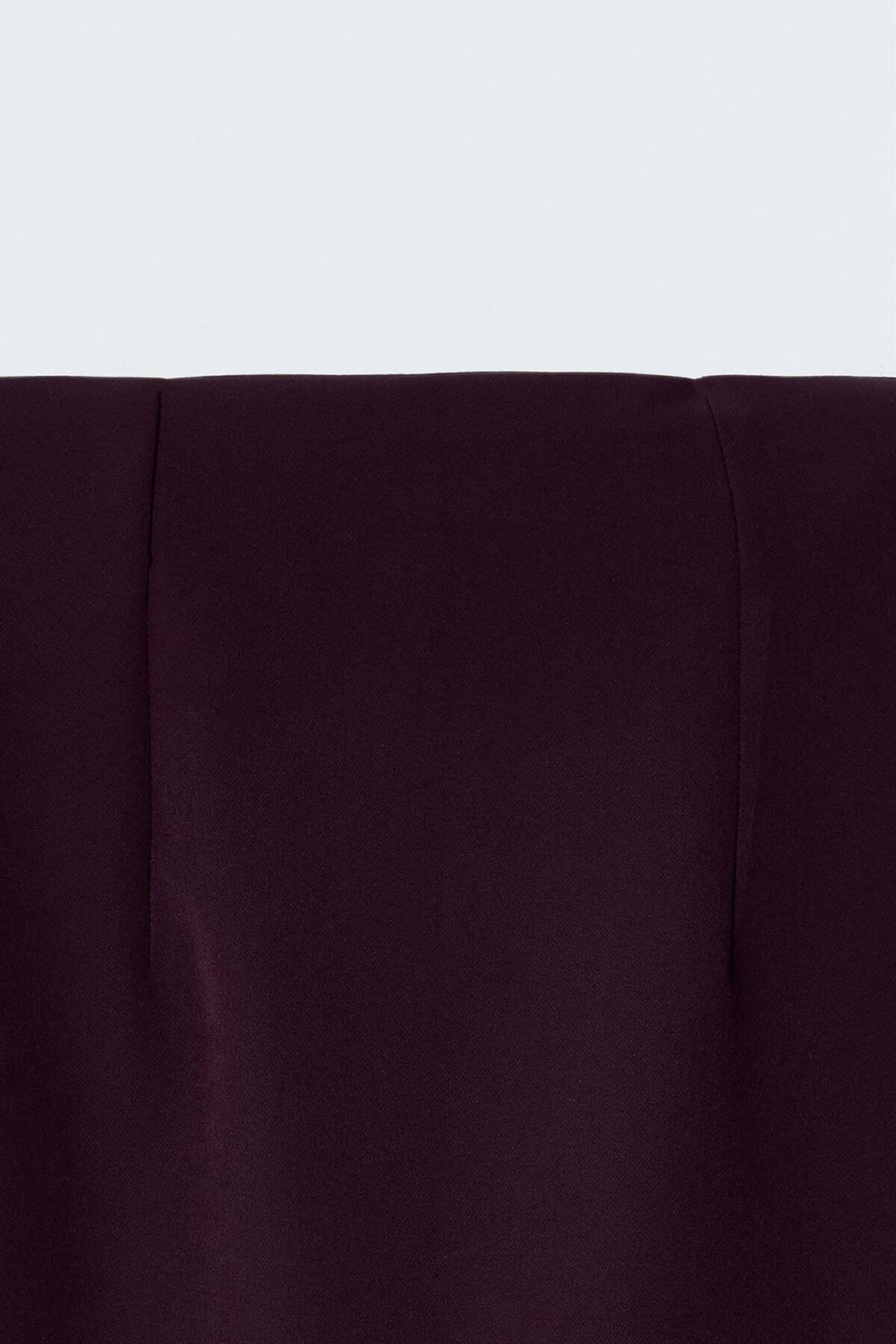 Sateen Düz Kalem Etek - Mürdüm görsel 7