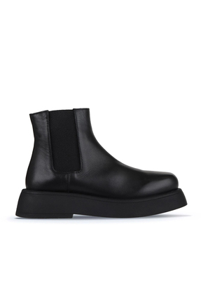 Bueno Shoes Siyah Deri Kadın Düz Bot 01wz6403