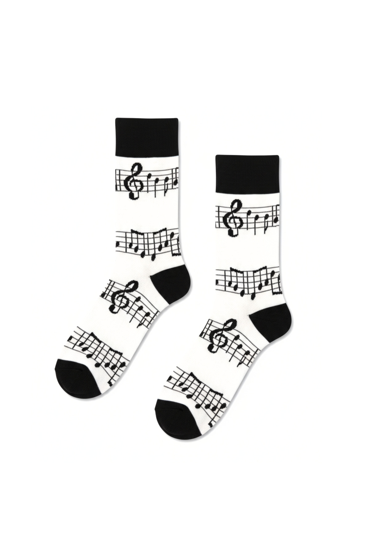 Music Notes Patterned Colorful Socks