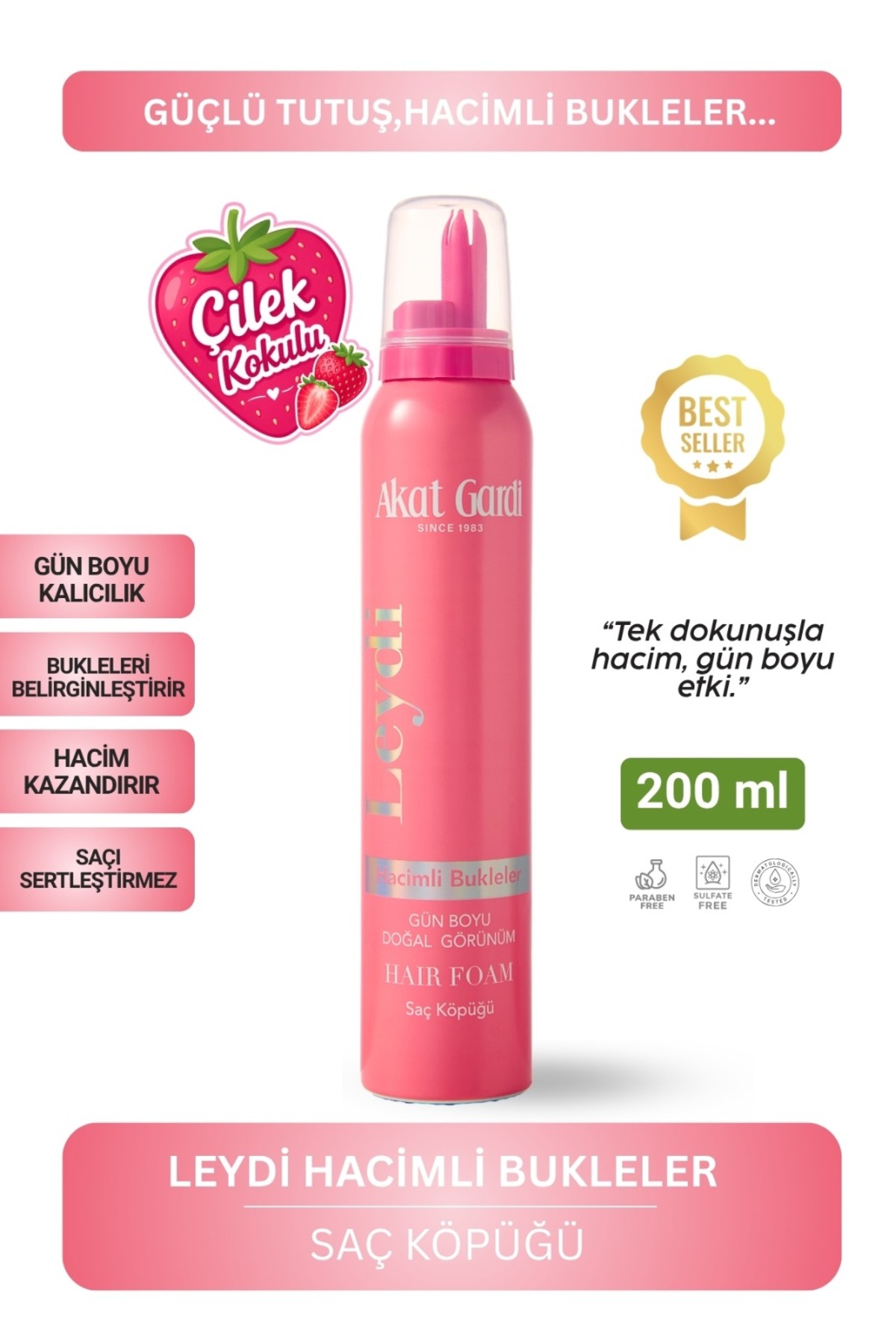 Akat Gardi Saç Köpüğü Hacimli Bukleler Leydi 200ml - Fiyatı, Yorumları