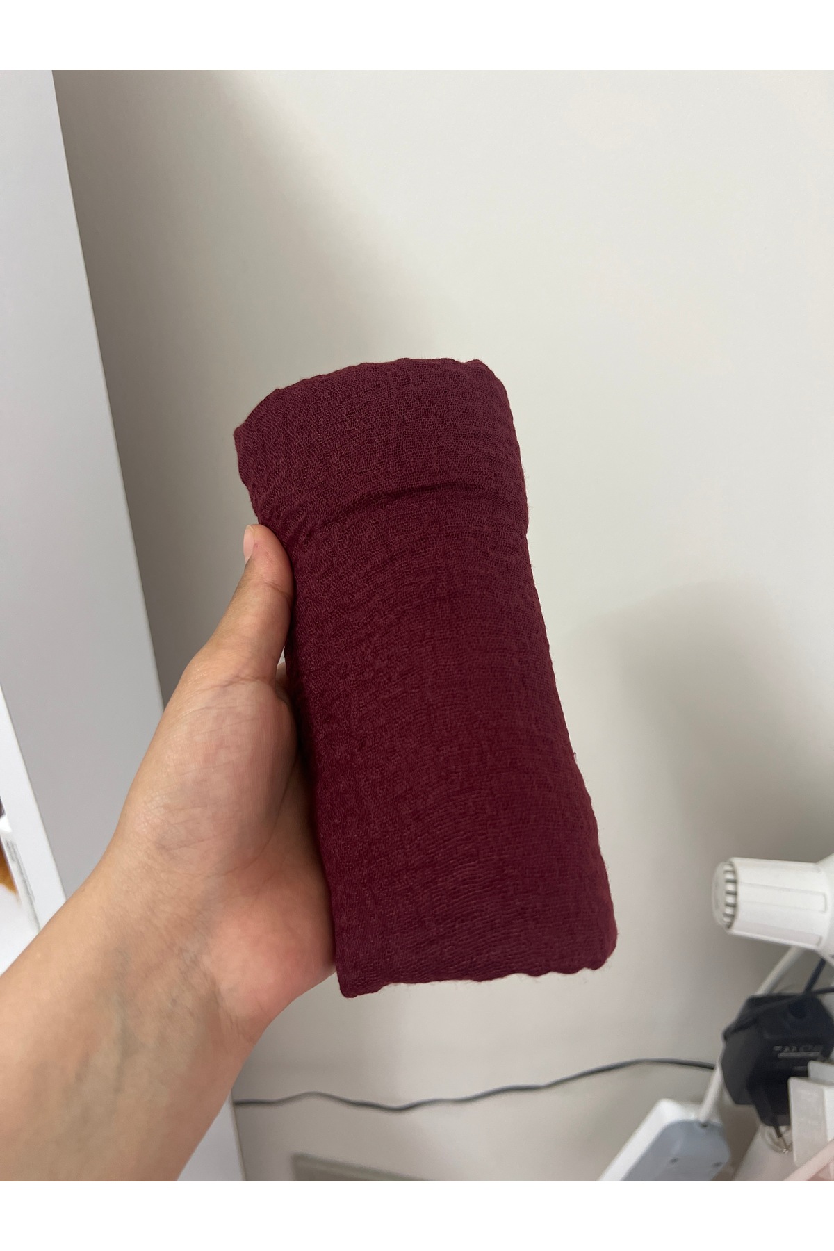 shop Bordo Bürümcük şal görsel 2