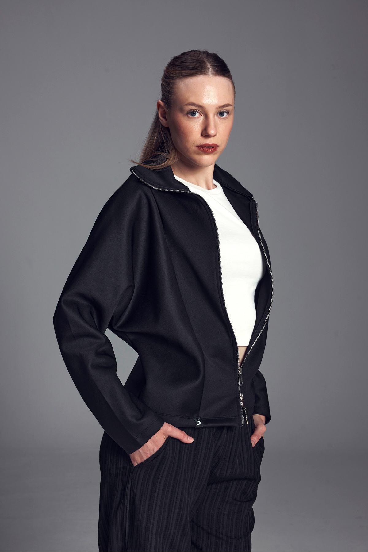 Scorp Astera Kadın Fermuarlı Sweatshirt Siyah