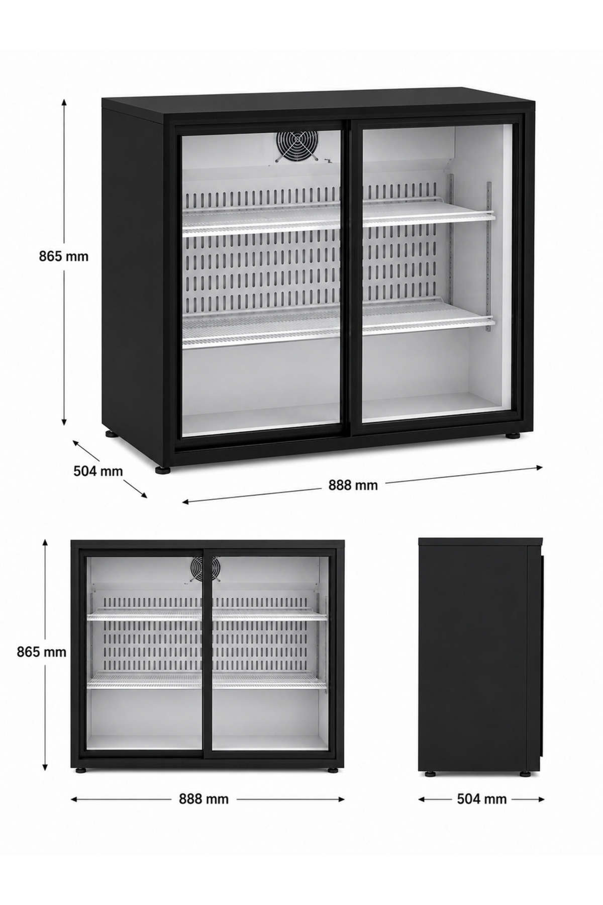 Şenocak S-210 BB DD Sürgü Kapılı Bar Altı Şişe Soğutucu Back bar