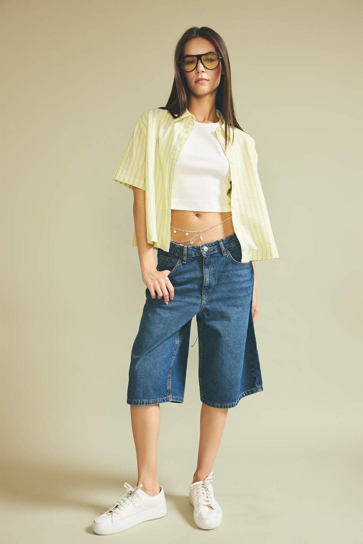 High Waist Jean Bermuda H0657AX26SM