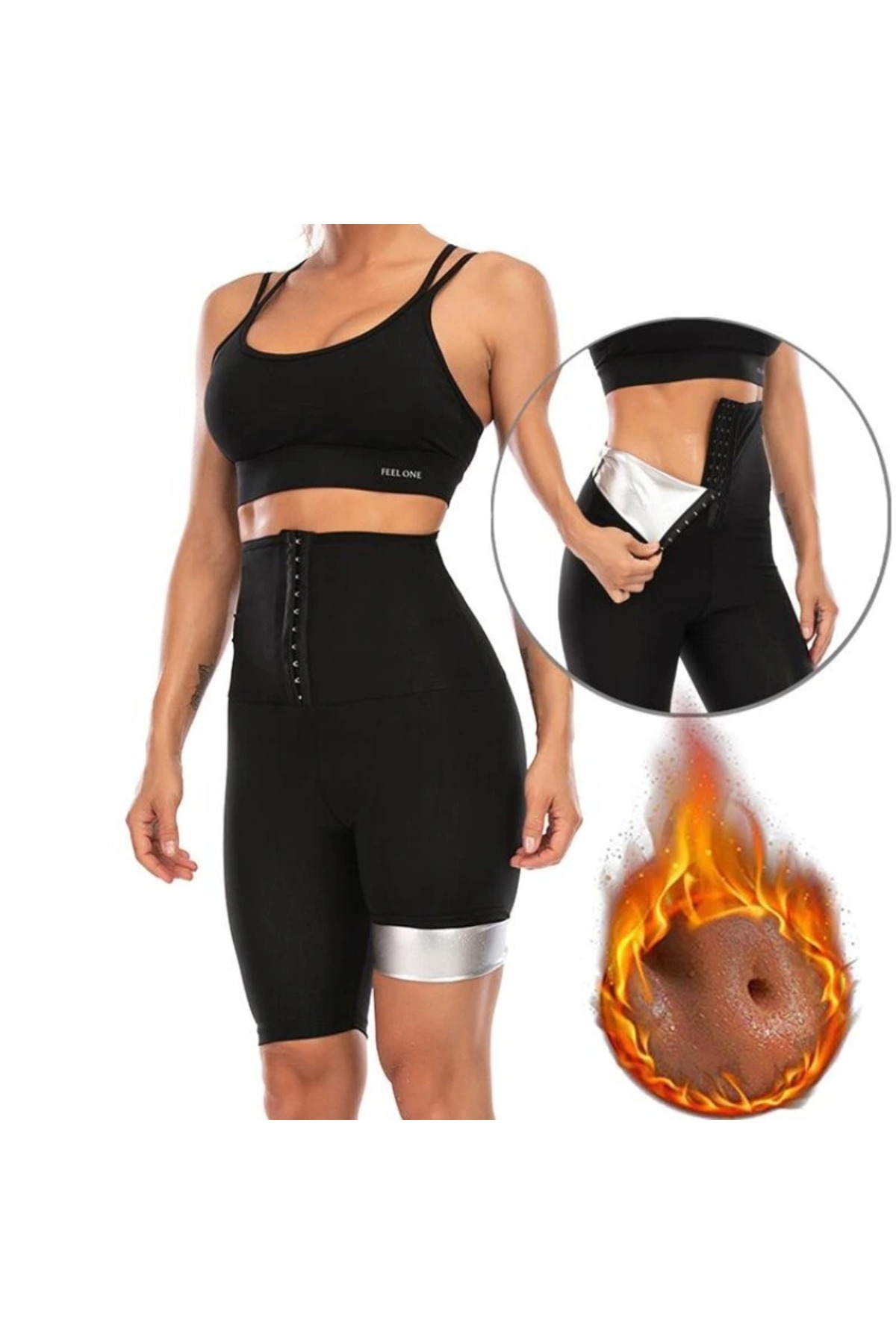 Pera fitol Termal Etkili Sıkılaştırıcı Terleten Sauna Şort Korse Agraflı Sauna Şort
