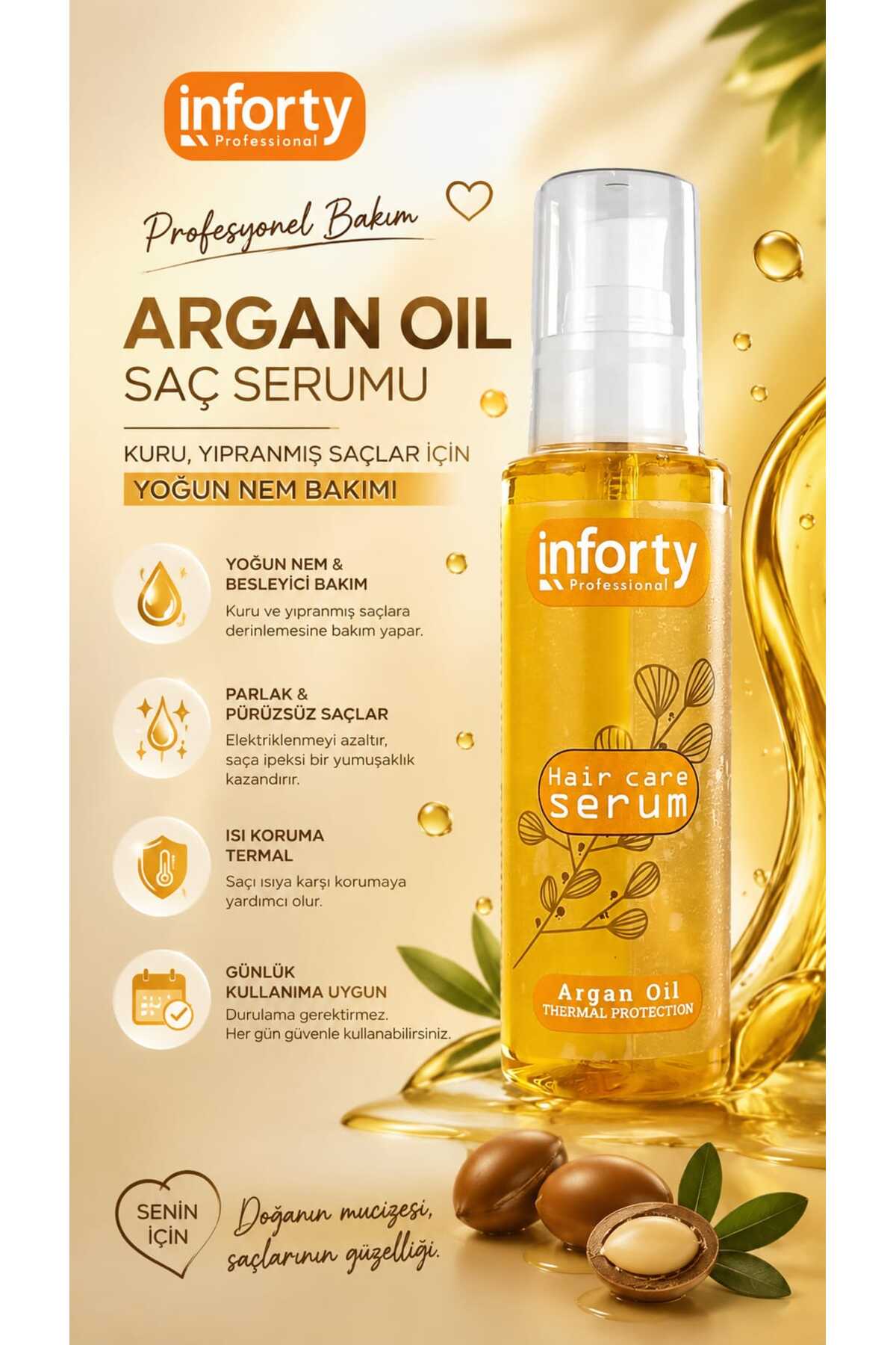 İNFORTY Argan Yağı Saç Serumu 100ml — 9821