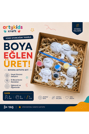 ArtyKids Craft Taş Tozu Boyama Kiti // Süper Kahraman Set 3 // Aile - Çocuk A...