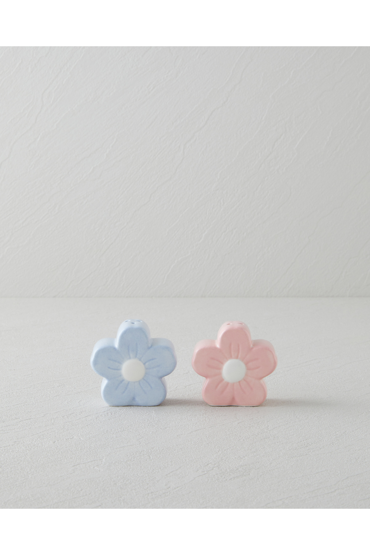 English Home Flower Stoneware 2'li Tuzluk - Biberlik 6x3,5x5,5 cm