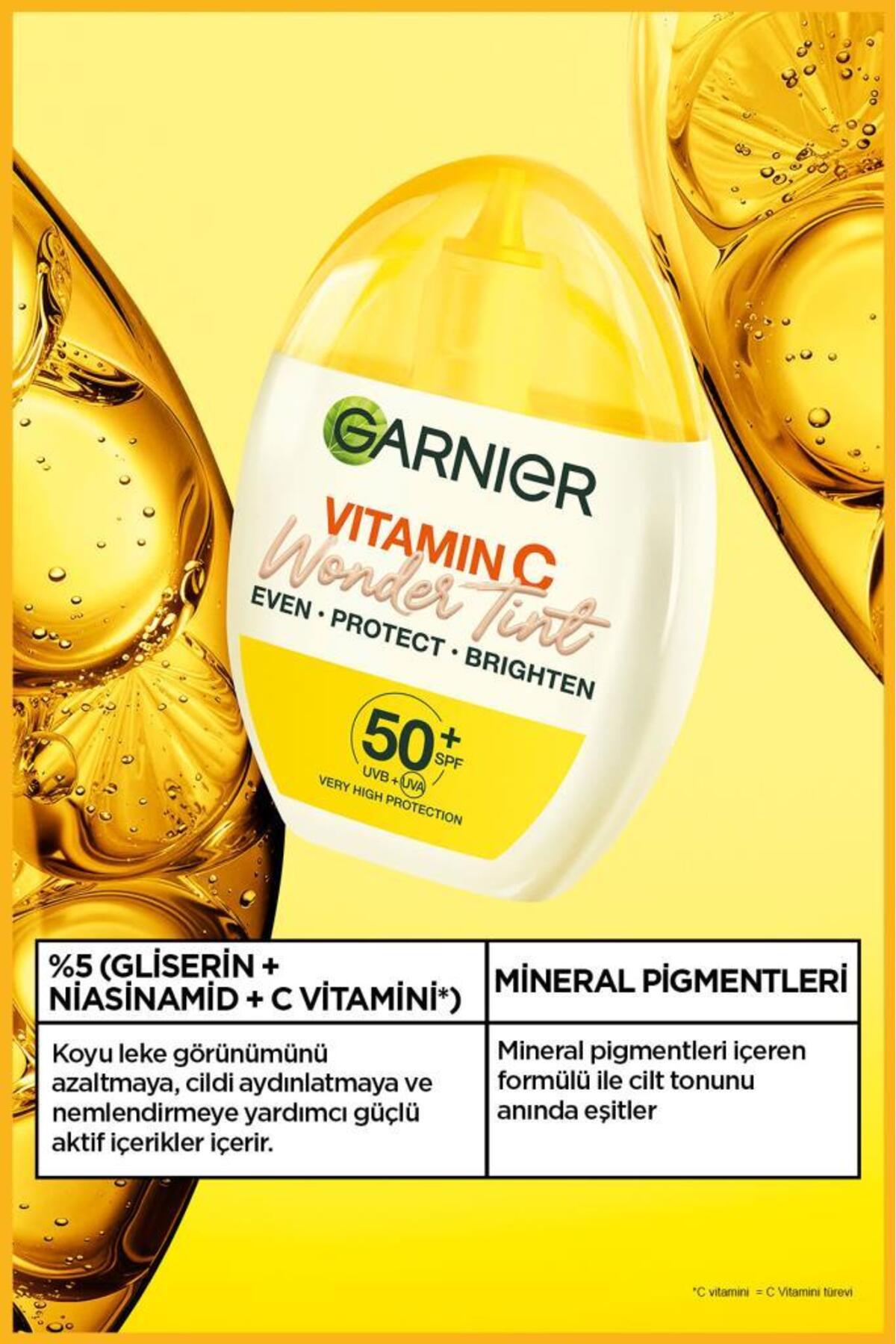 مرطوب کننده رنگی سه در یک ویتامین C واندر تینت با رنگ متوسط، SPF50، گیاهی — زرد GRNCVIT3IN1NEMLENDIRICI — تصویر 3 از 7