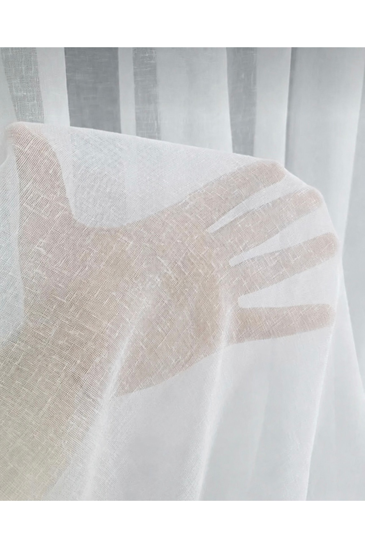Natural Linen Tulle Curtain Slub Heavy Weight 1/3 Frequent Layer Pleated Non-Iron Dense Textured