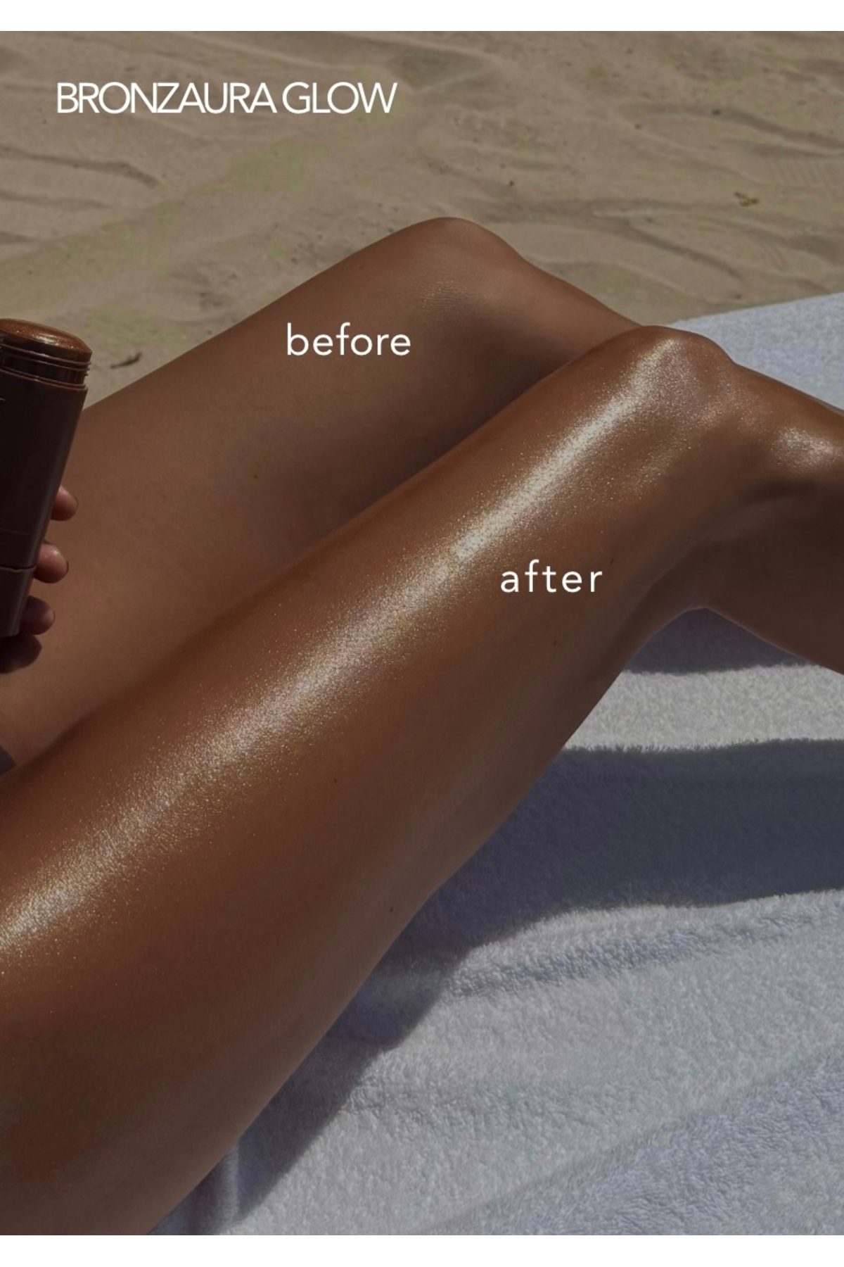 Bronzaura Glow | Güneş Altında Kullanılan Gold Işıltılı Bronzlaştırıcı Fırçalı Vücut Stick — HBCV00008SJN7E — تصویر 4 از 6