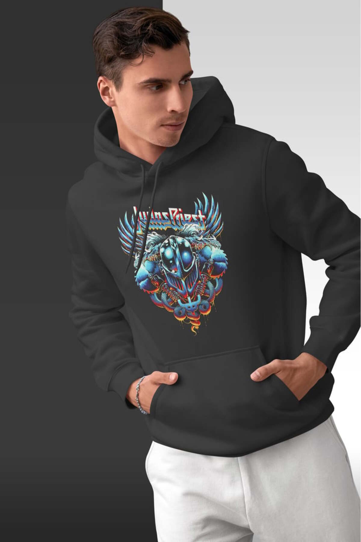 buzagi tasarım ürünleri Judas Priest Oversize Hooded Unisex Sweatshirt