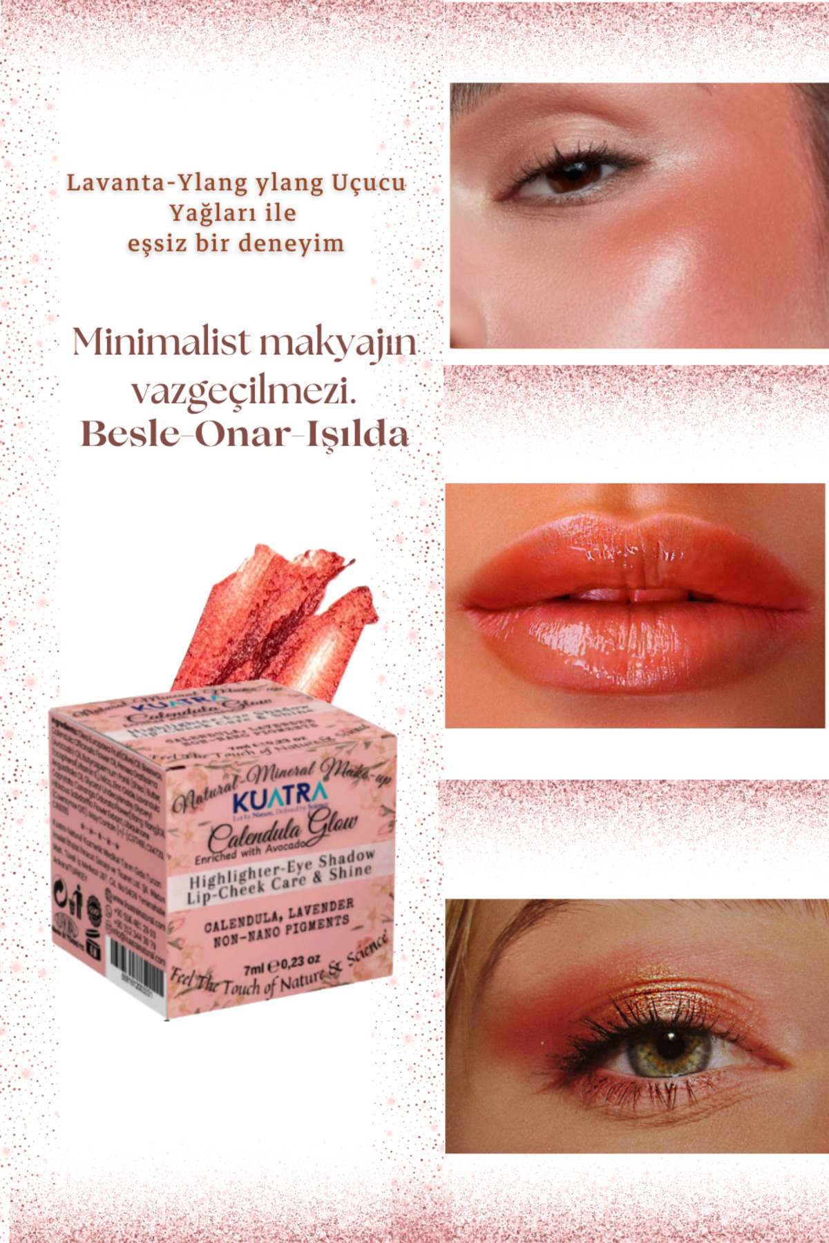 Calendula Glow Şeftali Highlighter Aydınlatıcı Allık Ruj — صورتی 4 — تصویر 6 از 9