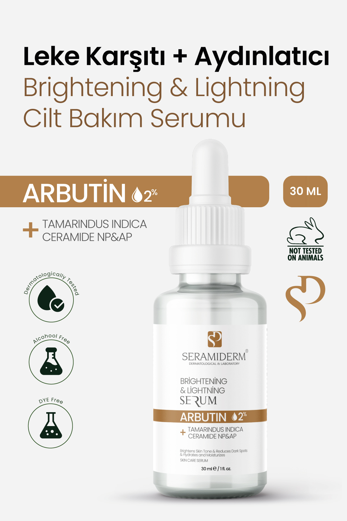 Leke Karşıtı ve Aydınlatıcı Arbutin Cilt Bakım Serumu 30 ml — SR0002 — تصویر 2 از 6