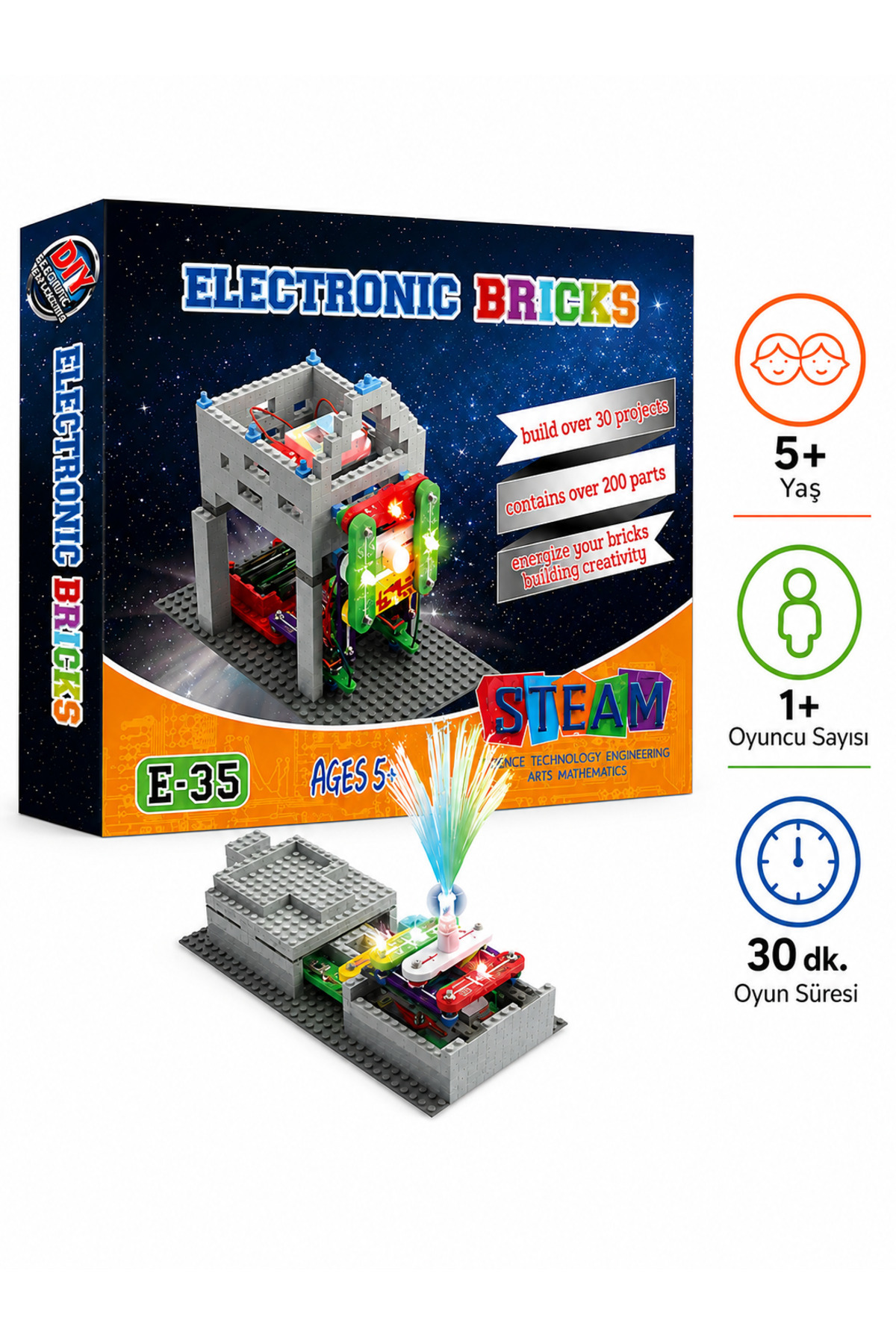 Zet Zeka Electronic Bricks Kit Eğlenceli ve Öğretici Elektronik