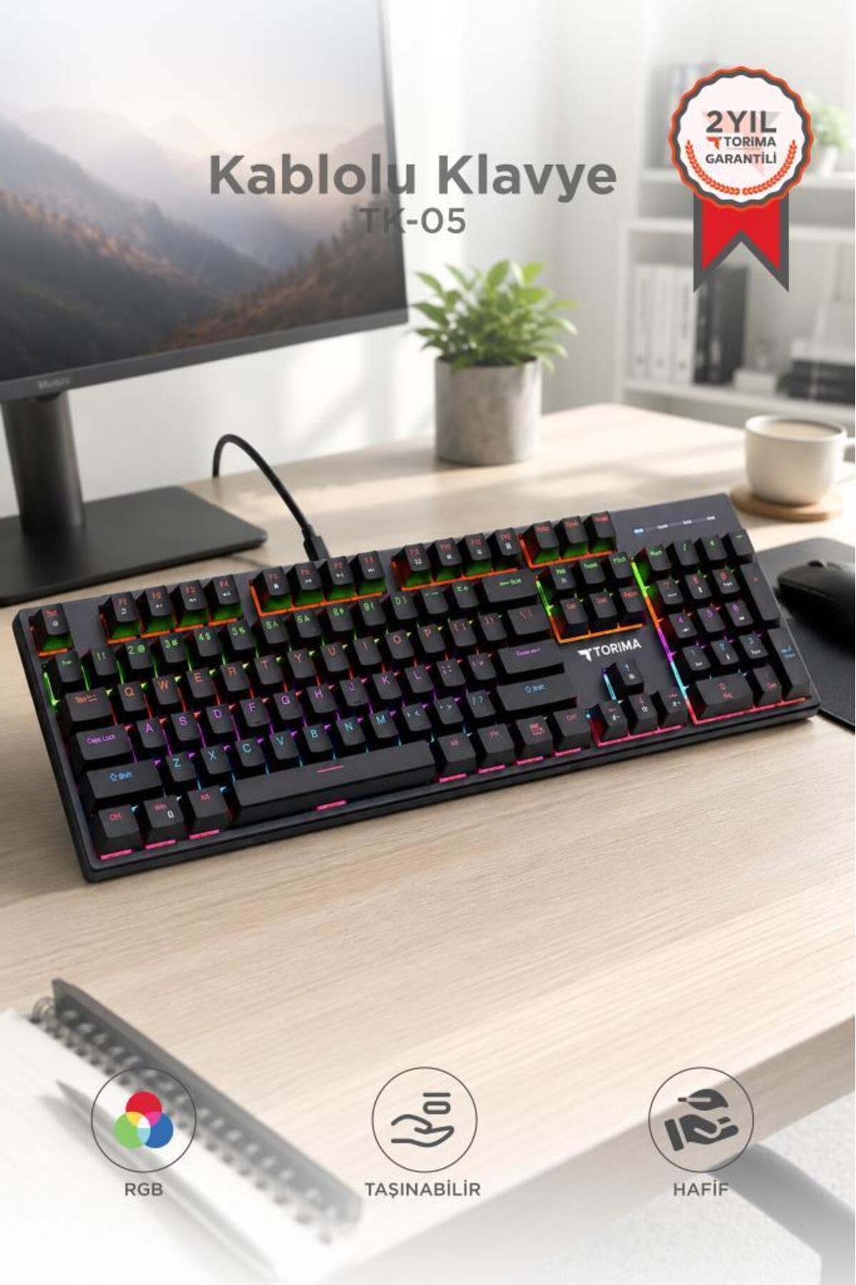 Torima Oyuncu Klavyesi Rgb Işıklı Mekanik Blue Switch Kablolu