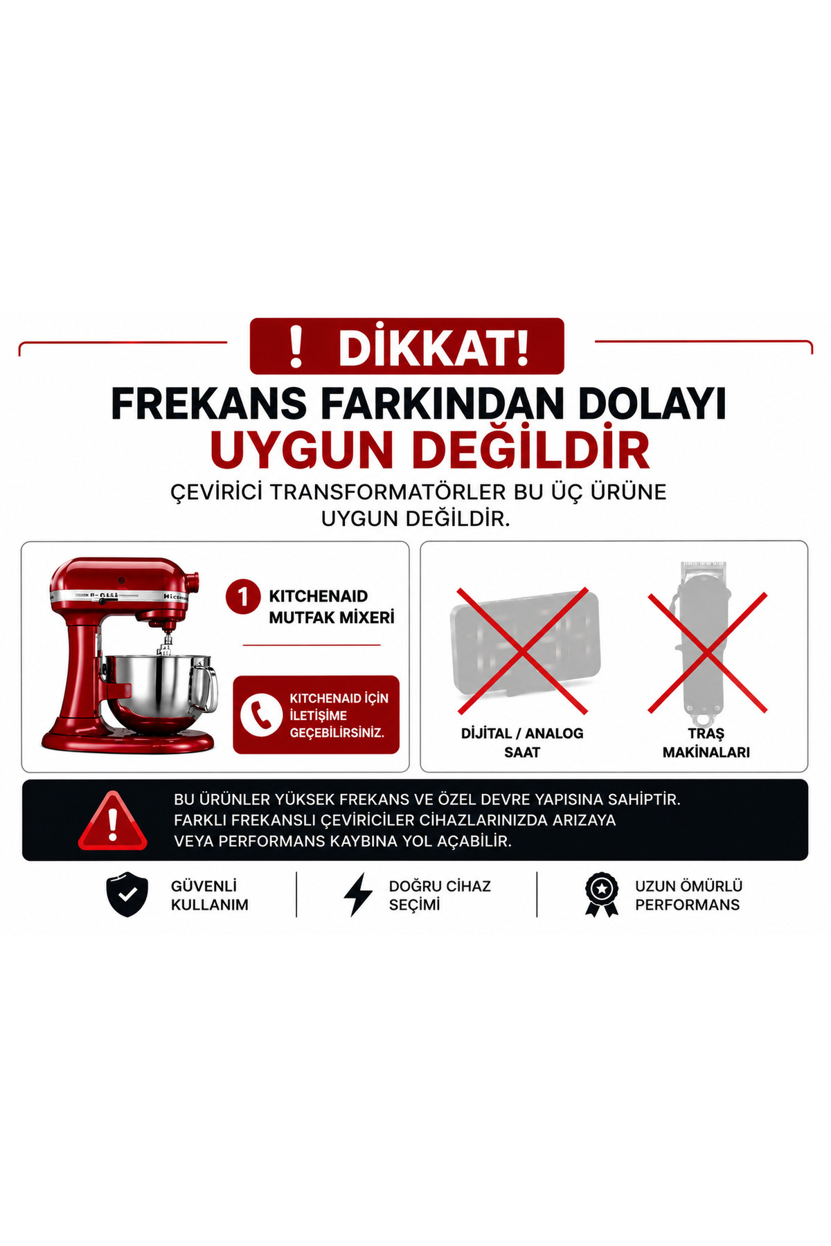 KOÇYİĞİT 220/100 VAC 500W Voltaj çevirici transformatör