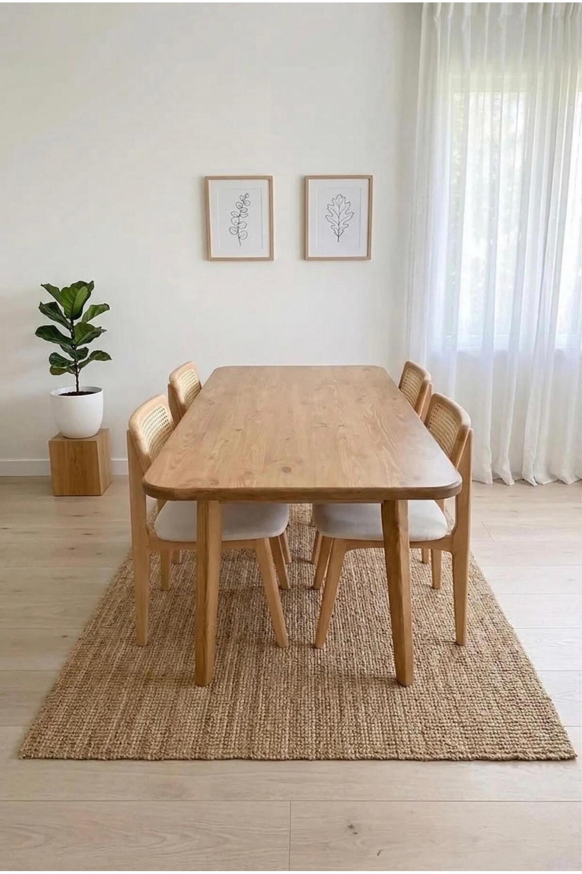 natural solid wood dining table 140x80cm