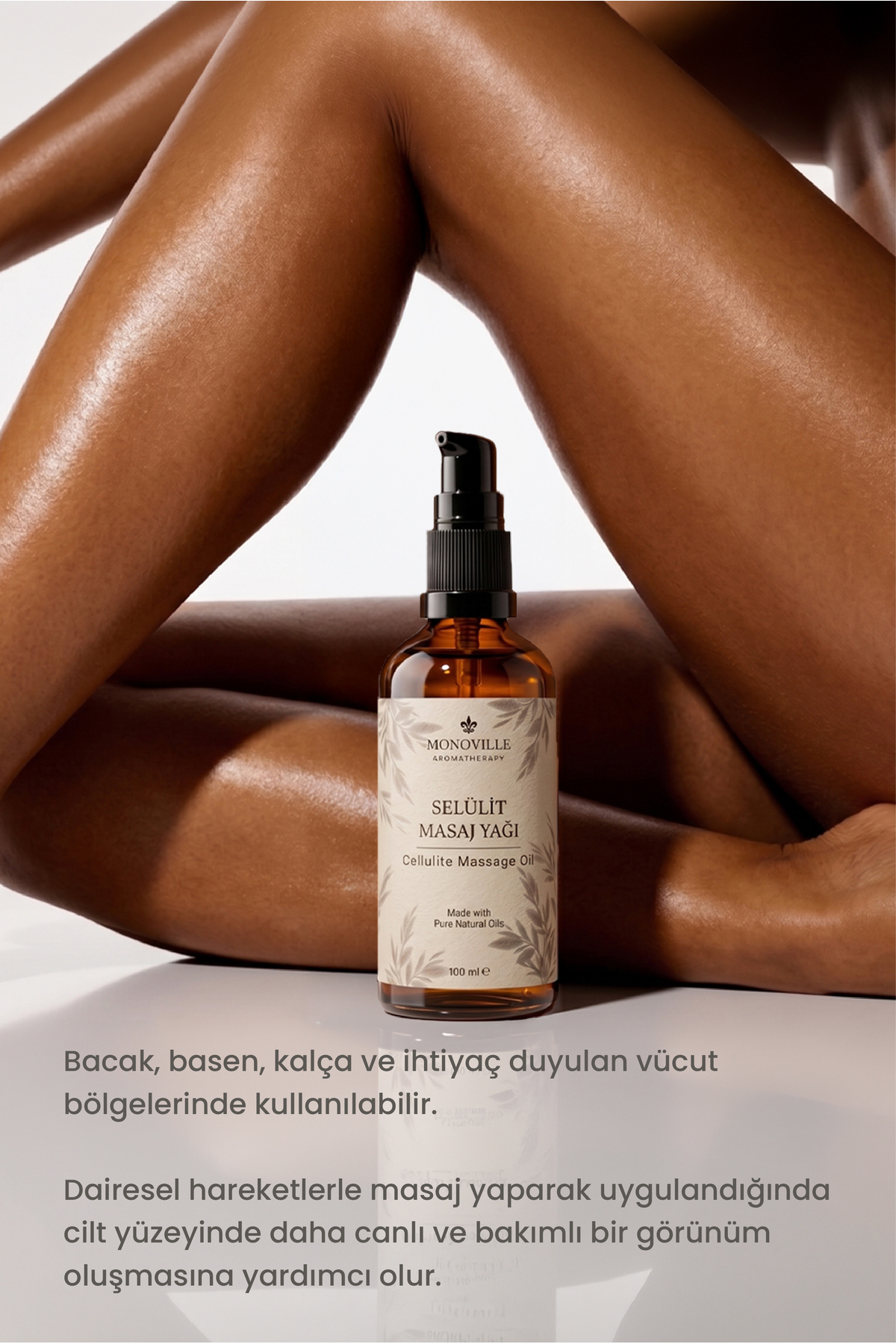 Selülit Masaj Yağı 100 ml Cam Şişe (Cellulite Massage Oil) — K102 — تصویر 4 از 6