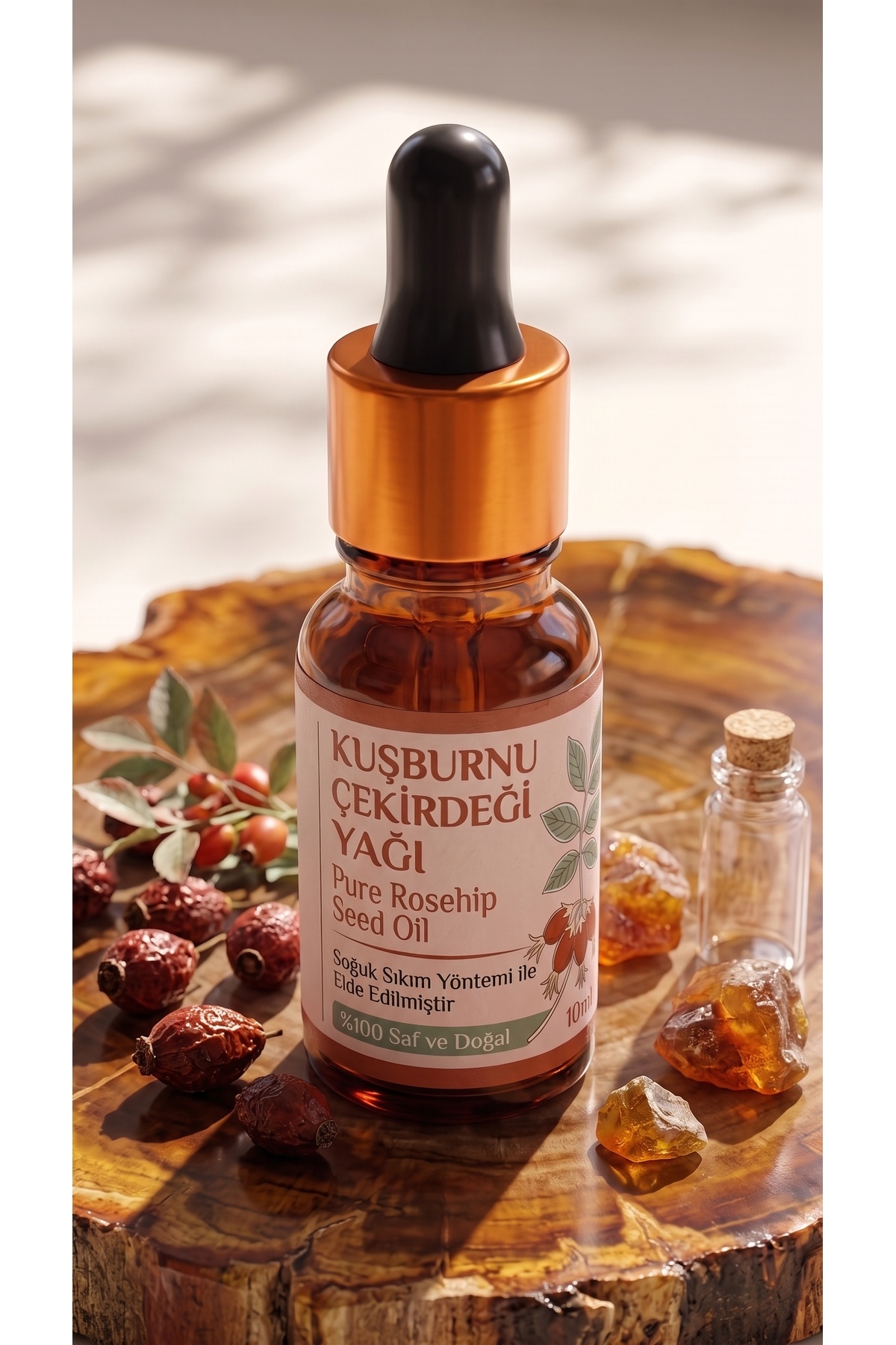 Kuşburnu Çekirdeği Yağı 10 ml / Soğuk Sıkım / %100 Saf Ve Doğal / Rosehip Seed Oil — A1-Kuşburnu-yag-10 — تصویر 3 از 8