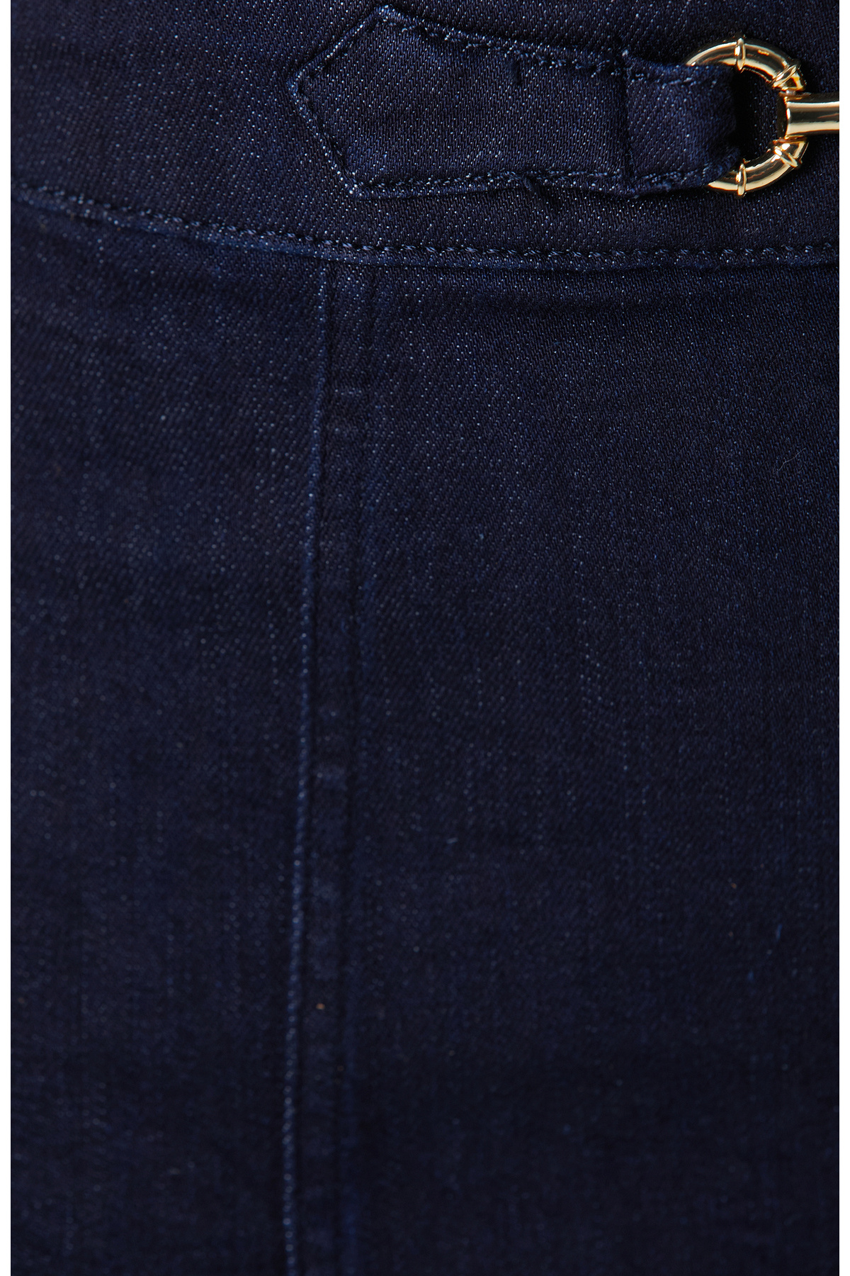 Network Koyu İndigo Mavi Toka Detaylı Mini Denim Elbise görsel 7