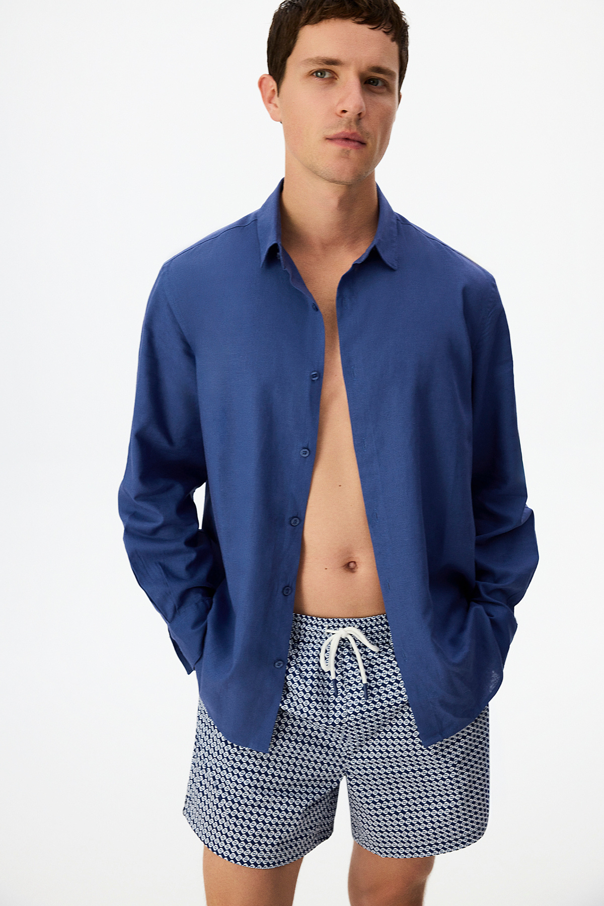 Penti Men's Countty Club Geometric Patterned Swim Shorts