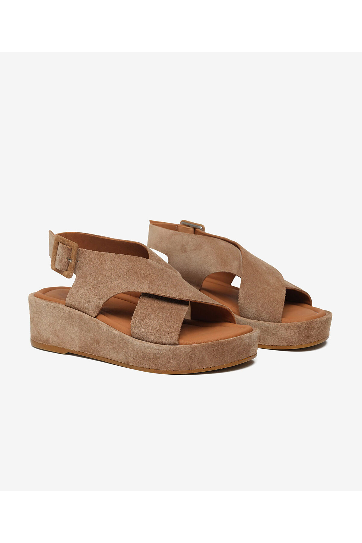 Greyder Kadın Tütün Hakiki Deri Comfort Sandalet 6Y2CS35821 görsel 3