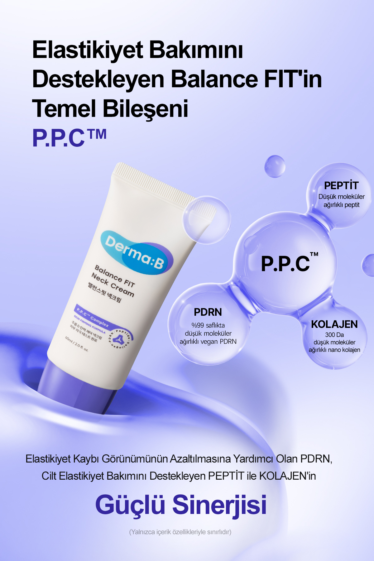 PDRN ve Kolajen İçerikli Kırışıklık Karşıtı, Aydınlatıcı Boyun Kremi DERMA:B Balance FIT Neck Cream — 9827 — تصویر 5 از 9