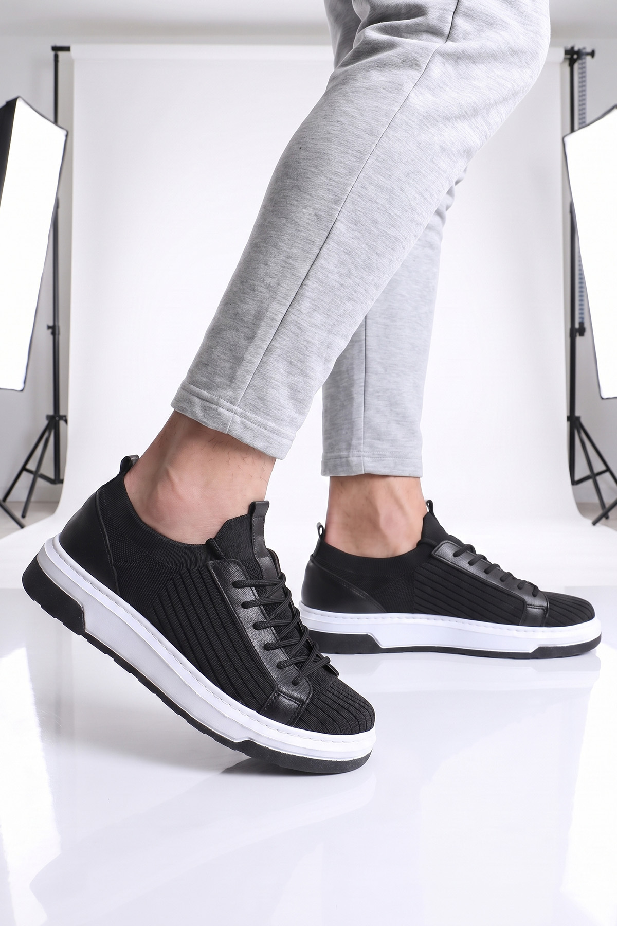 sauron Erkek Spor Ayakkabı Örme Triko Nefes Alabilen Sneakers Pusped Tabanlı
