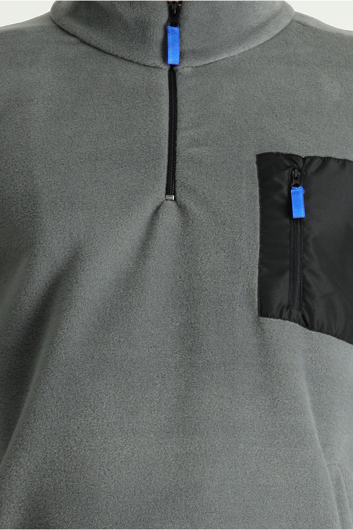 Kiğılı Dik Yaka Yarım Fermuarlı Soğuk Geçirmez Tüylenme Yapmayan Cep Detaylı Polar Sweatshirt görsel 5