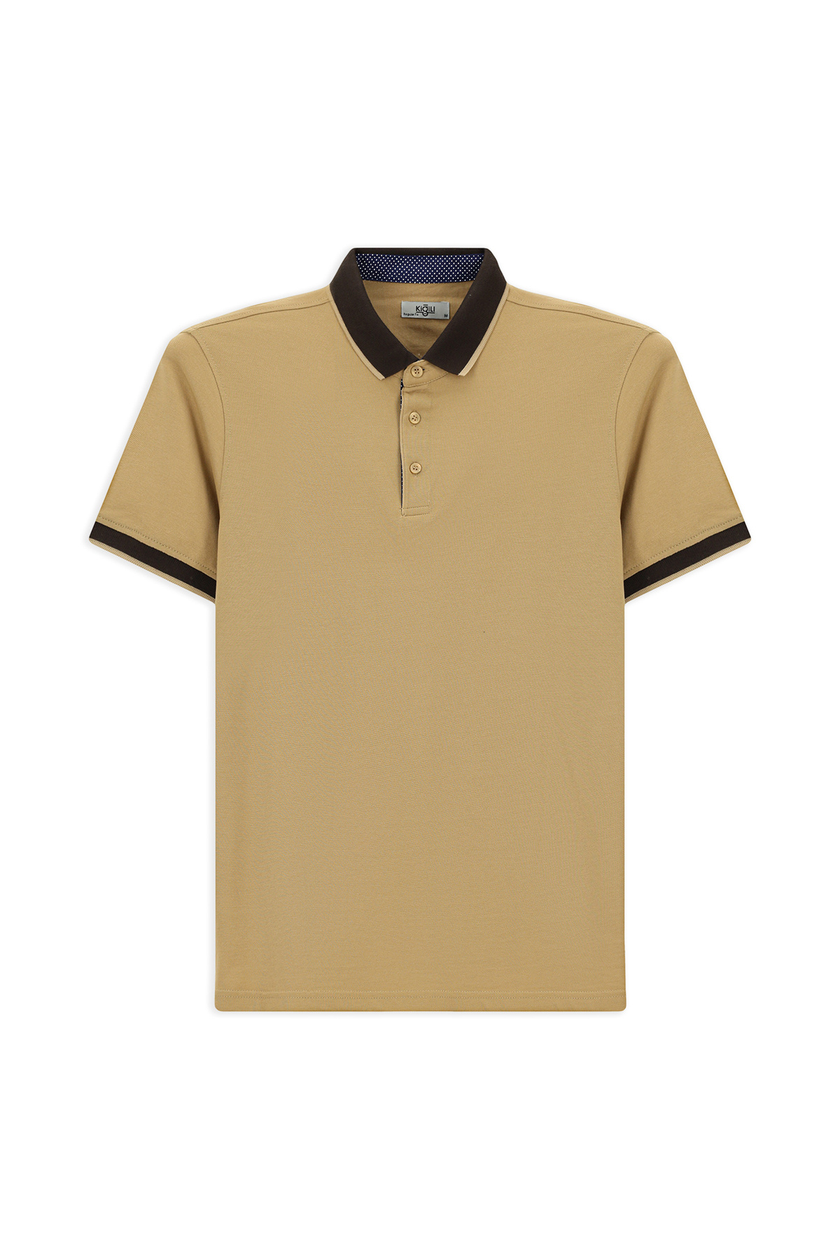 Kiğılı Polo Yaka Regular Fit Desenli Pamuklu Tişört görsel 2