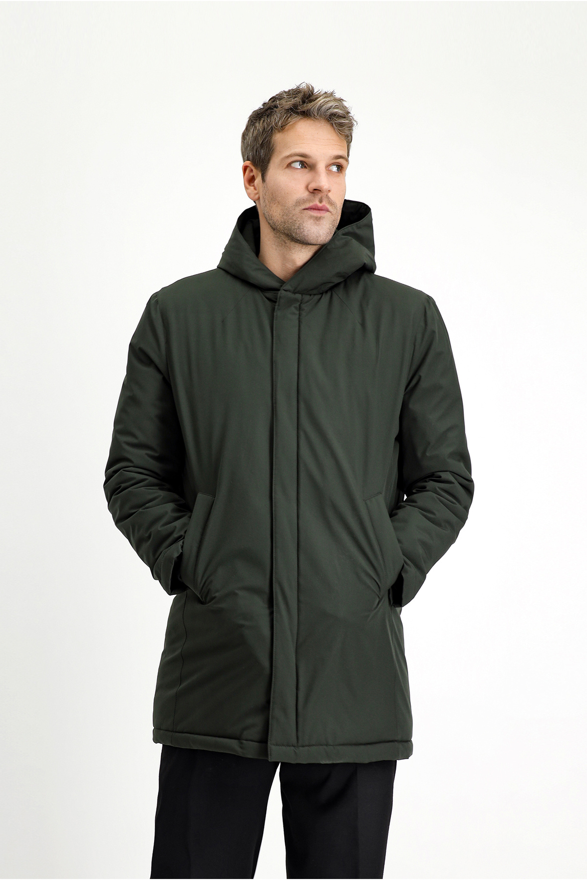 Kiğılı Slim Fit Dar Kesim Kapüşonlu Spor Şişme Kaban
