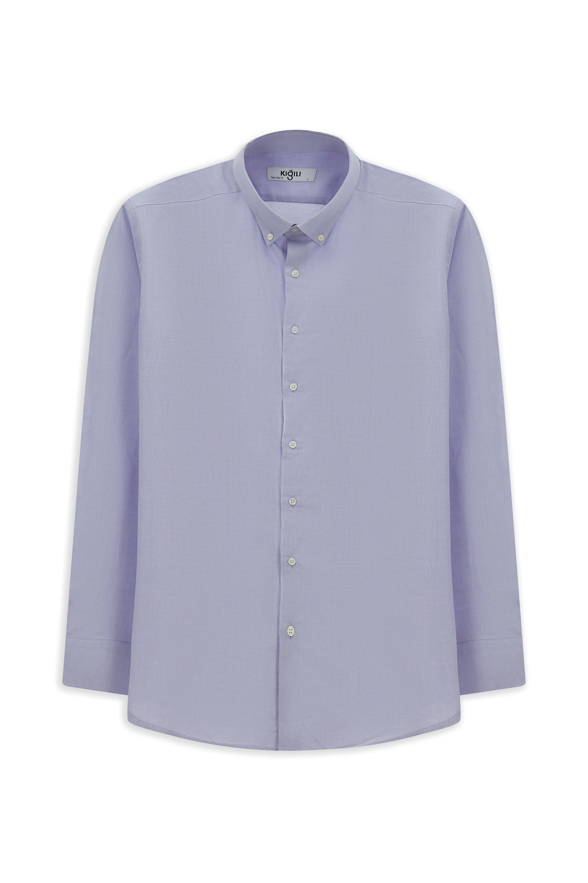 Kiğılı Uzun Kol Slim Fit Dar Kesim Pamuk 4 Mevsim Oxford Gömlek — بنفش KSSZ4FC0YD001
