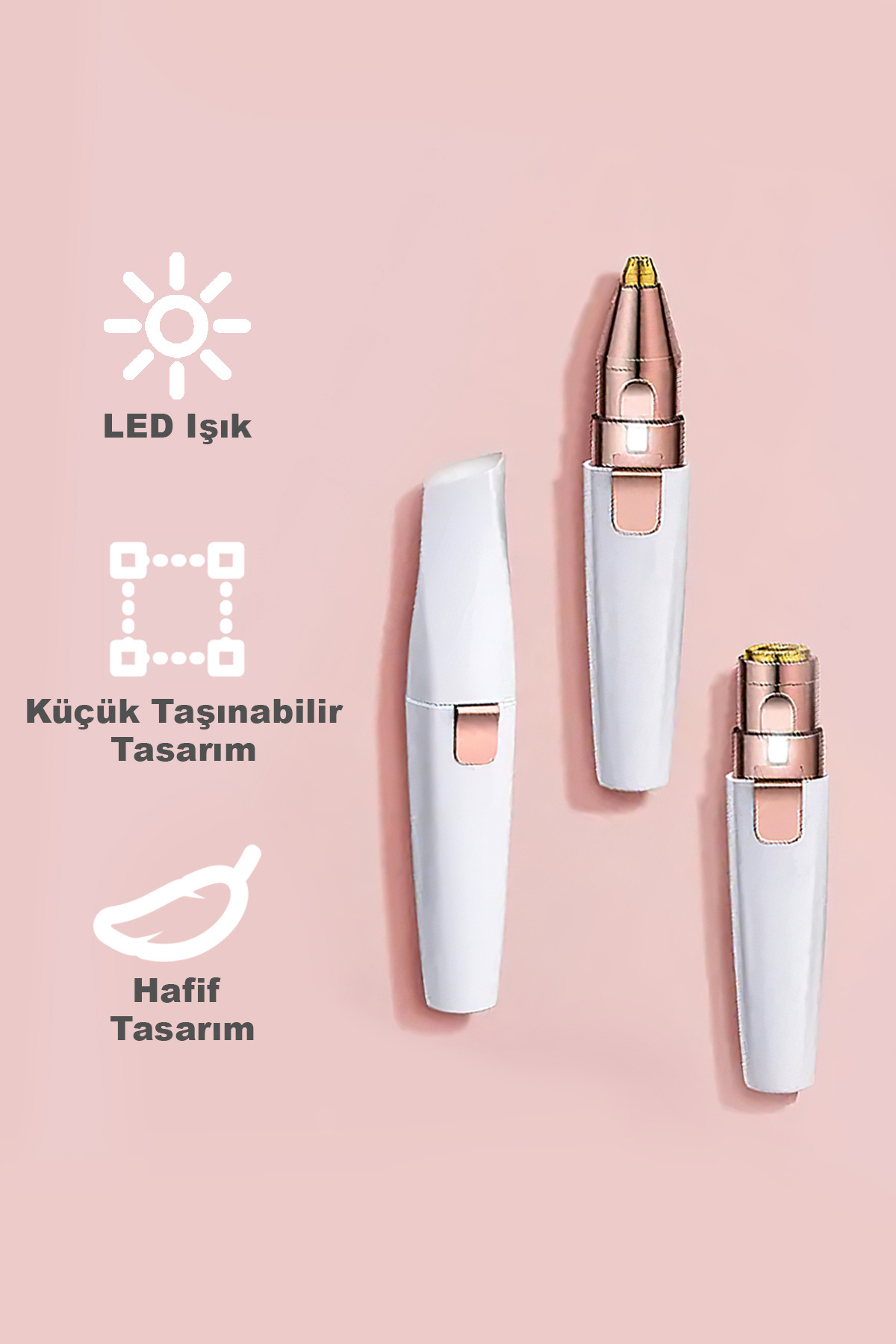  دستگاه اصلاح موی صورت LED قابل شارژ و بی‌نقص دو سر برای رفع موهای ابرو، سبیل و سایر انواع زائد — رنگارنگ dpepilatr  — تصویر 4 از 8