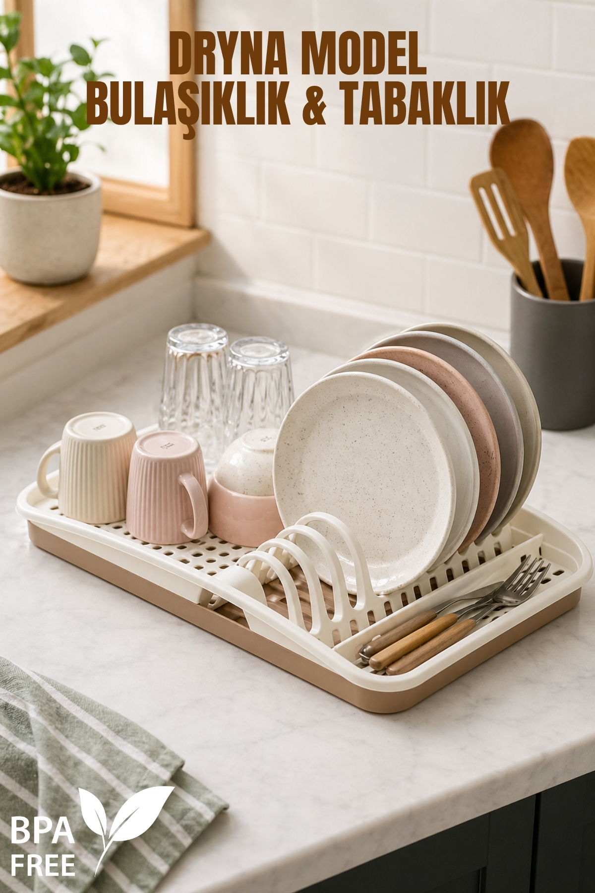 Dryna Dishwasher & Plate Holder - Water Drain - Tray - 44x30 cm