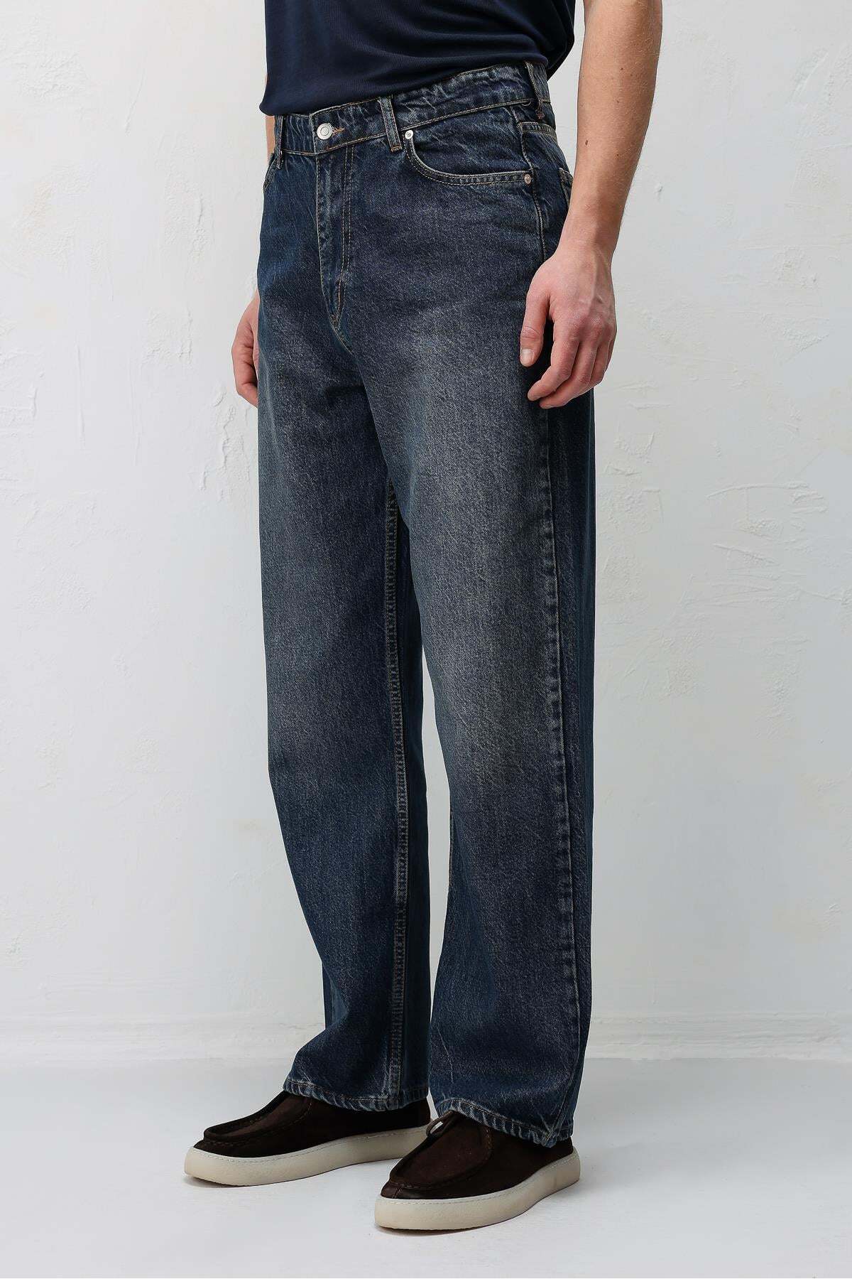 Antioch Mavi Baggy Fit Erkek Jean görsel 3