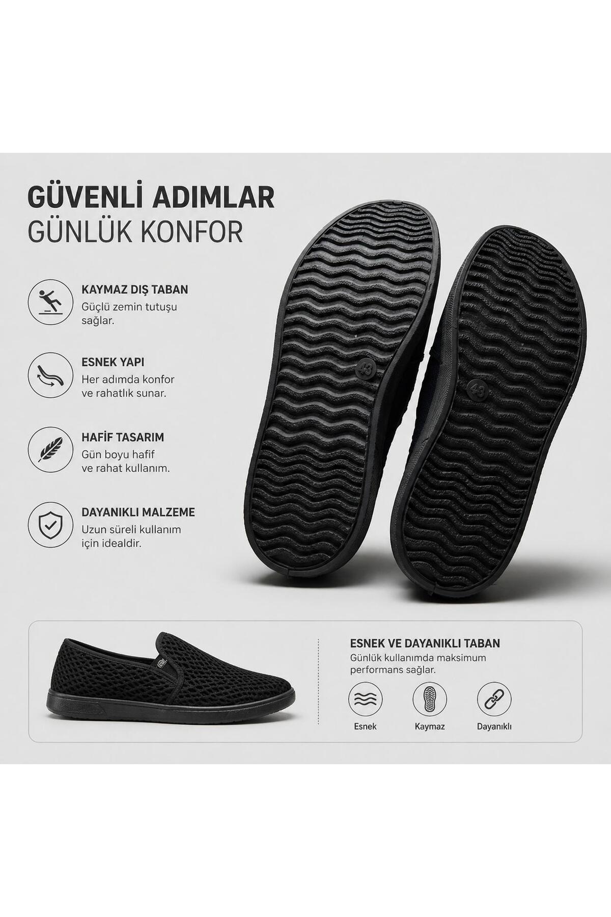 crybrands CRYB Günlük Rahat Hafif Fileli Unisex Spor Ayakkabı, Kaymaz Taban Slip-On görsel 4