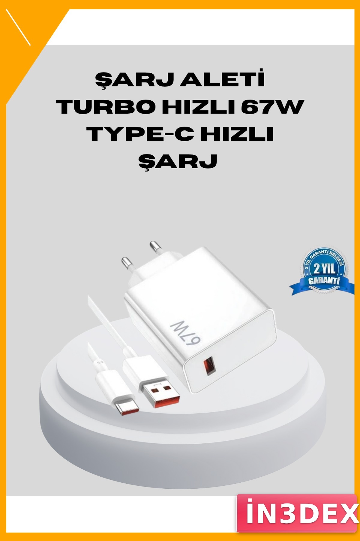 67W Type-C Hızlı Şarj Cihazı Seyahat Uyumlu Turbo Şarj