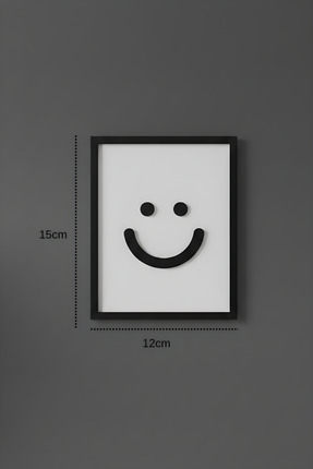 TUTACENTER Minimal Gülen Yüz Tablo 12x15 cm | Dekoratif Duvar Süsü | Modern E...