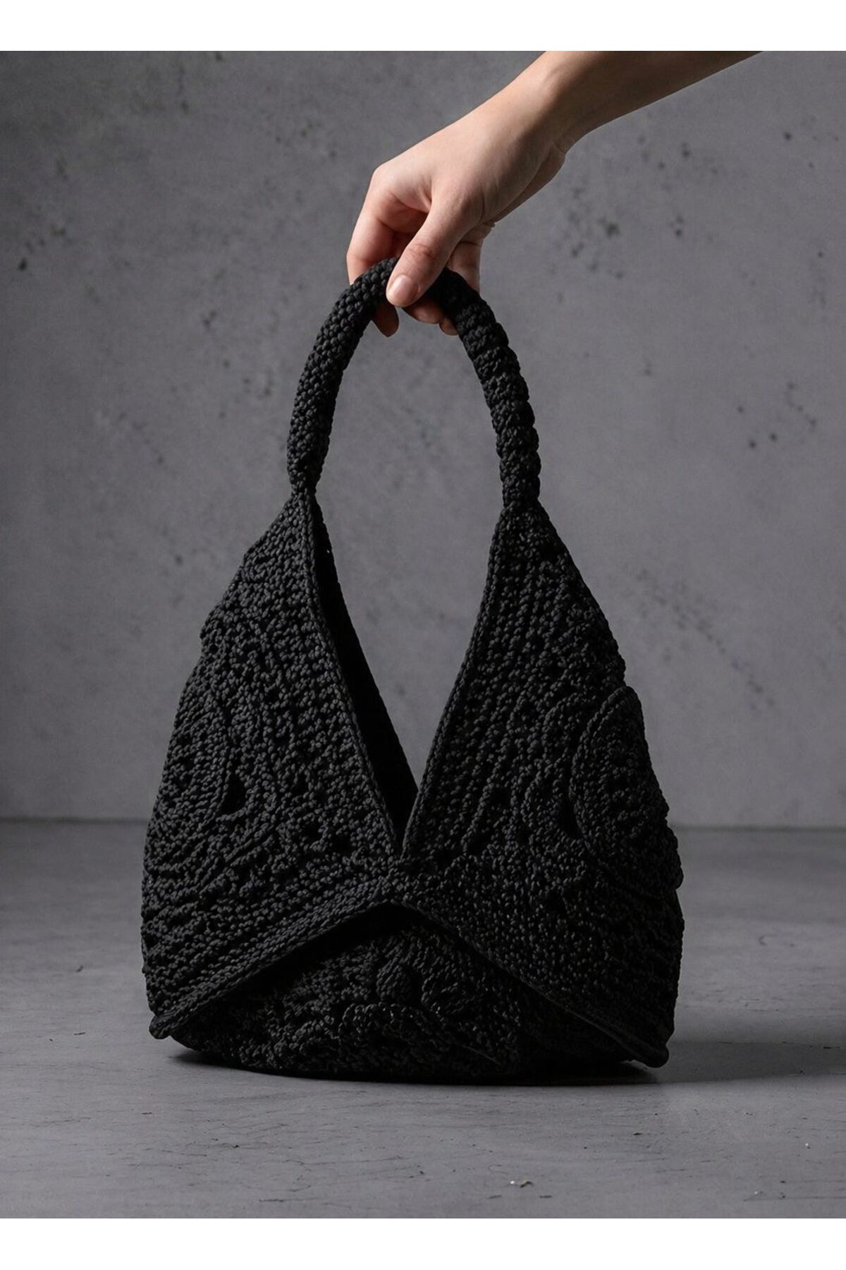 HandmadeAtelier BOHEM TARZ EL YAPIMI MAKROME HOBO ÇANTA