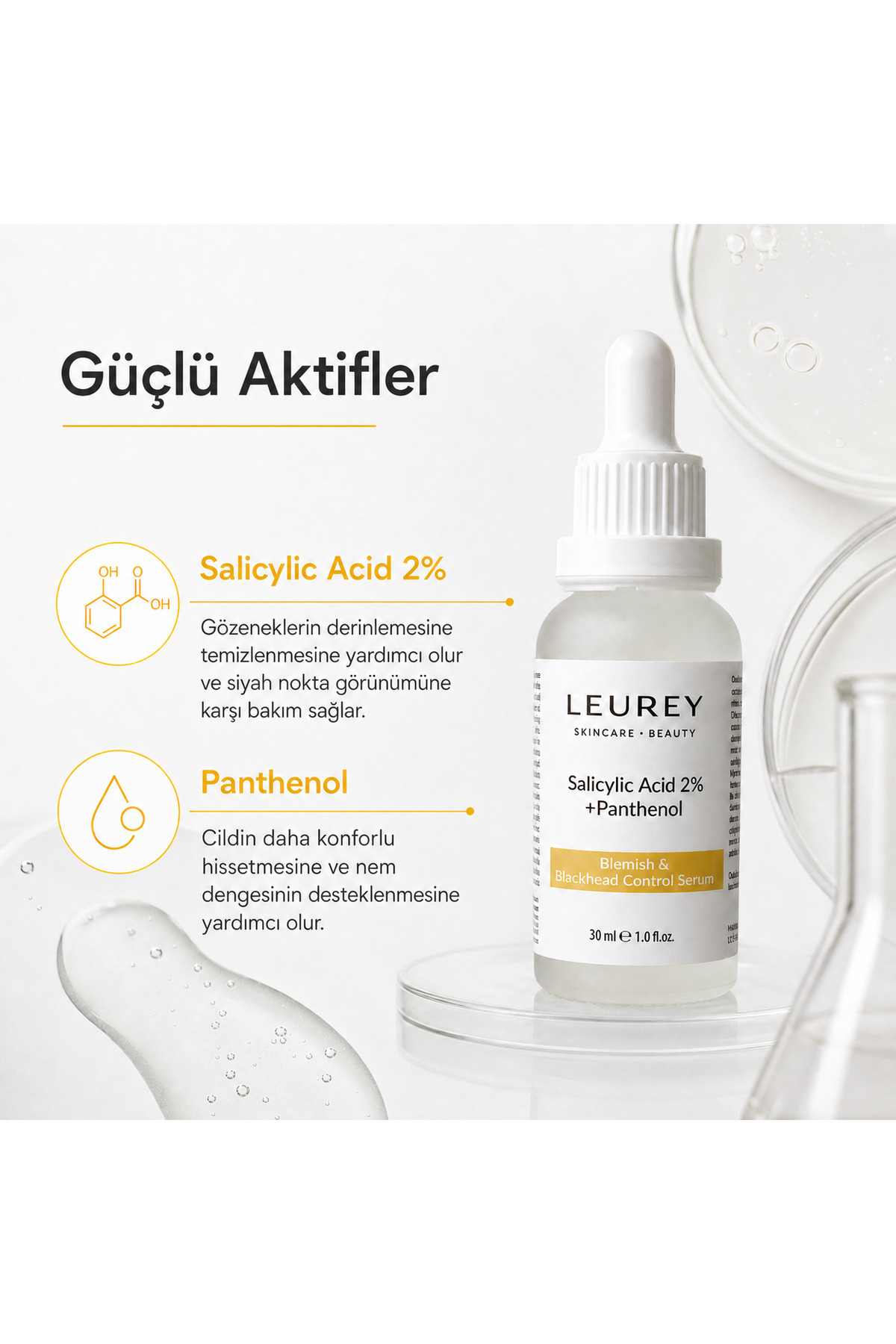 Salicylic Acid %2 + Panthenol - Sivilce ve Siyah Nokta Karşıtı Serum 30ml — SR02 — تصویر 5 از 8