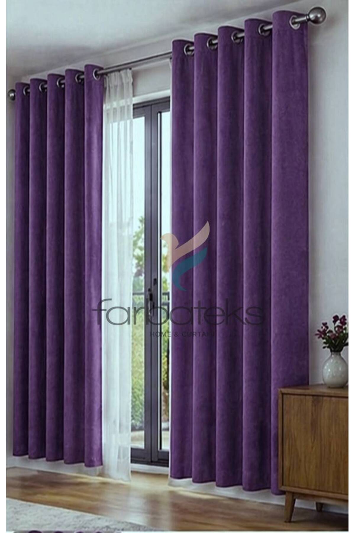 Purple Velvet Rustic Velvety Fabric Curtain
