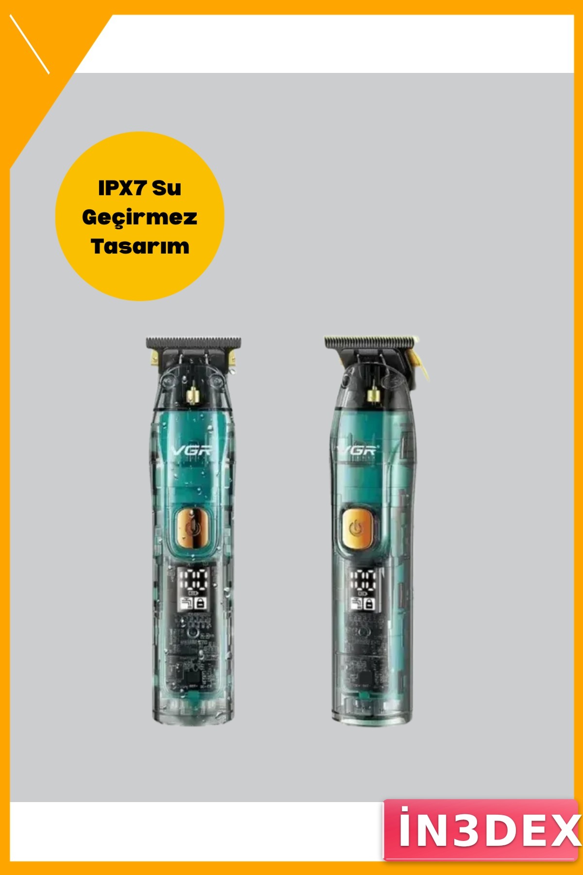 LED Ekranlı Saç ve Sakal Kesme Makinesi 5 Uzunluk Ayarı